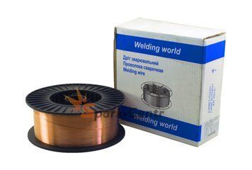 Омедненная сварочная проволока 1,0мм (упаковка - 15кг) ER70S-6(СВ08Г2С) TM Welding World FE1015.SC фото