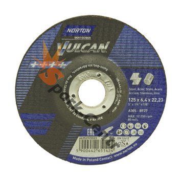 Круг зачисний по металу з чашкою 150x6,4x22,23 NORTON VULKAN для ручних шліфувальних 11G27150.NOR фото