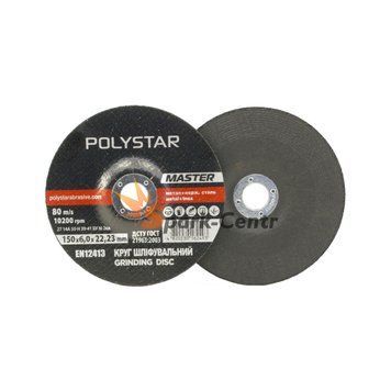 Круг зачисний для металу з чашкою Polystar 150x6,0x22,23 для ручних шліфмашин 11G27150.PL фото